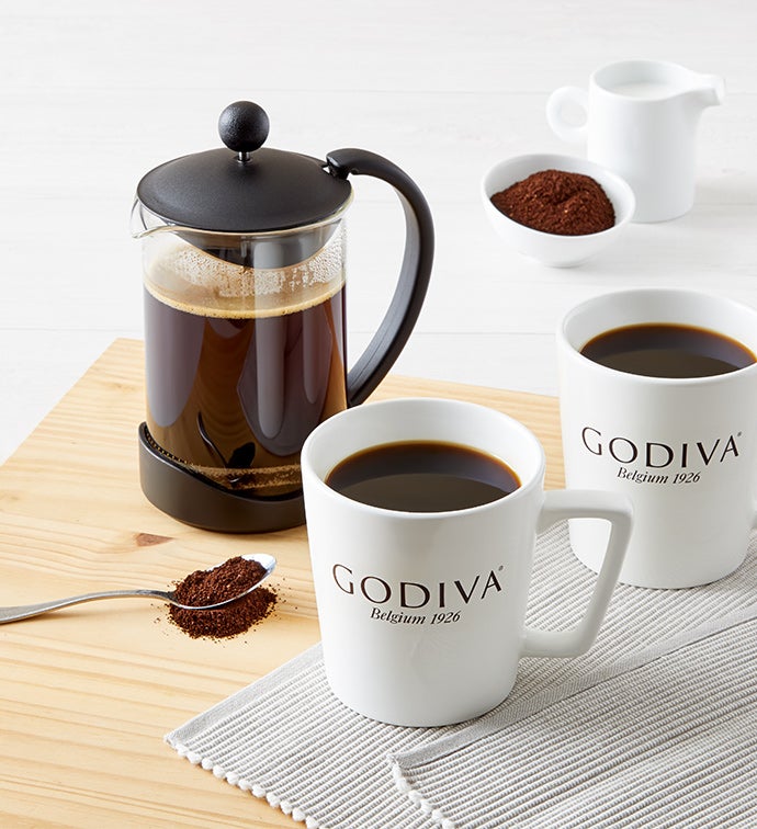 Large Godiva Coffee French Press Gift Set